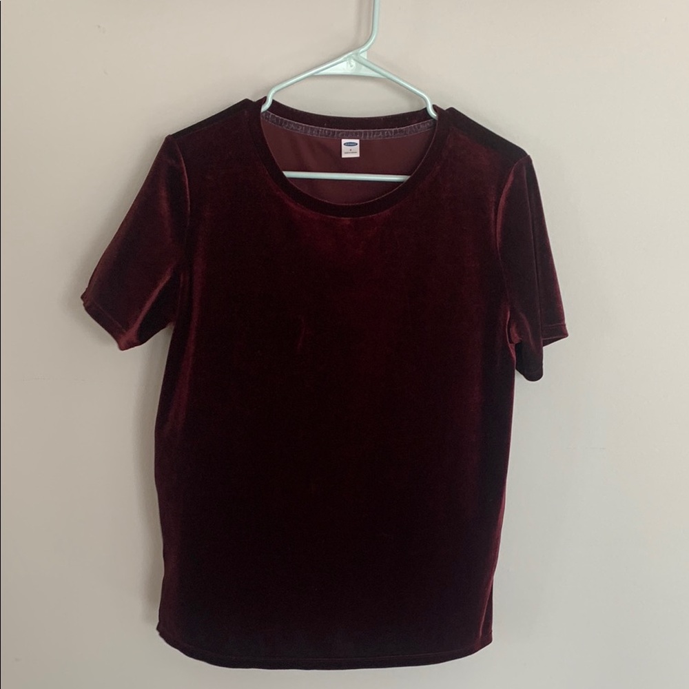 Old Navy Burgundy Velvet Top